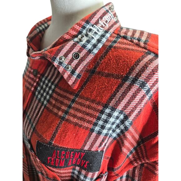 Diesel Get lost Goth Patch work Oversized flannel XXL - Picture 4 of 5